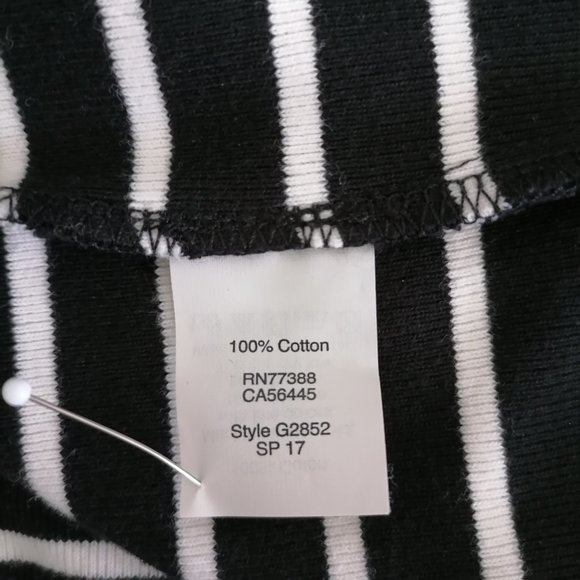 Madewell Womens Black & White 3/4 Sleeve Round Neck Striped T-Shirt Dress Size L - Picture 6 of 7